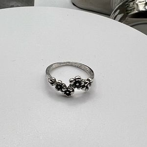 Stainless Steel‎ Vintage Style Flower Band Ring SZ 6 NEW